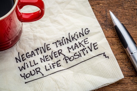 negative thinking never make life positive napkin